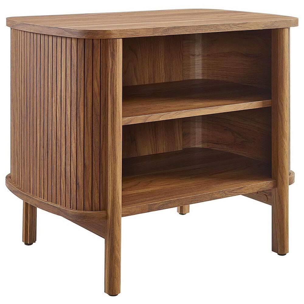 Modway Cadence Open 2 Shelves Nightstand in Walnut, , large