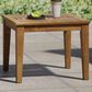 Hearth and Haven Hampton Outdoor Square Side Table with Slatted Top in Natural, , large