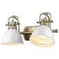 Golden Lighting Duncan 2-Light Bath Vanity in Aged Brass and Glossy White, , large