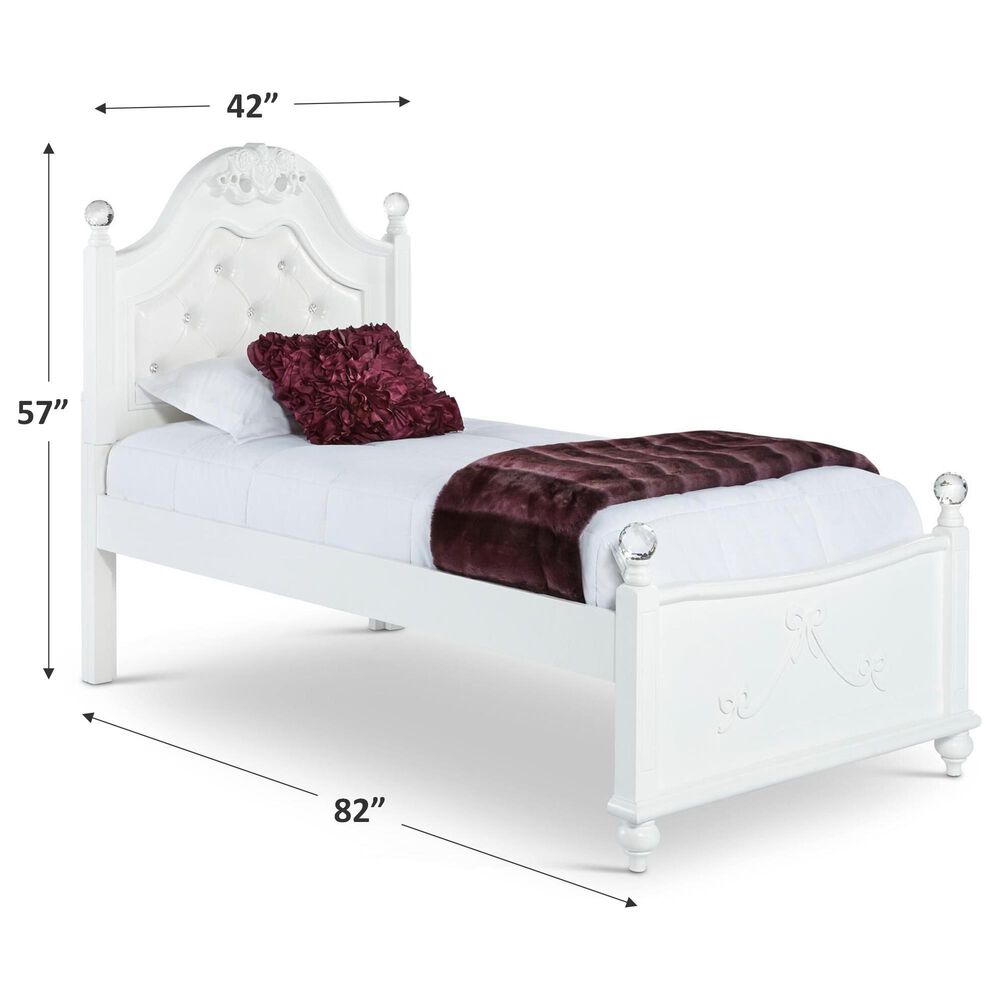 Mayberry Hill Alana Twin Upholstered Bed in White Lacquer, , large