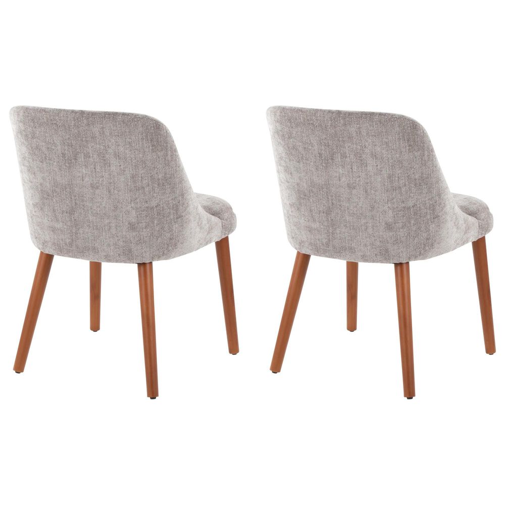 Lumisource Rina Side Chair with Grey Cushion in Walnut (Set of 2), , large