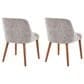 Lumisource Rina Side Chair with Grey Cushion in Walnut (Set of 2), , large