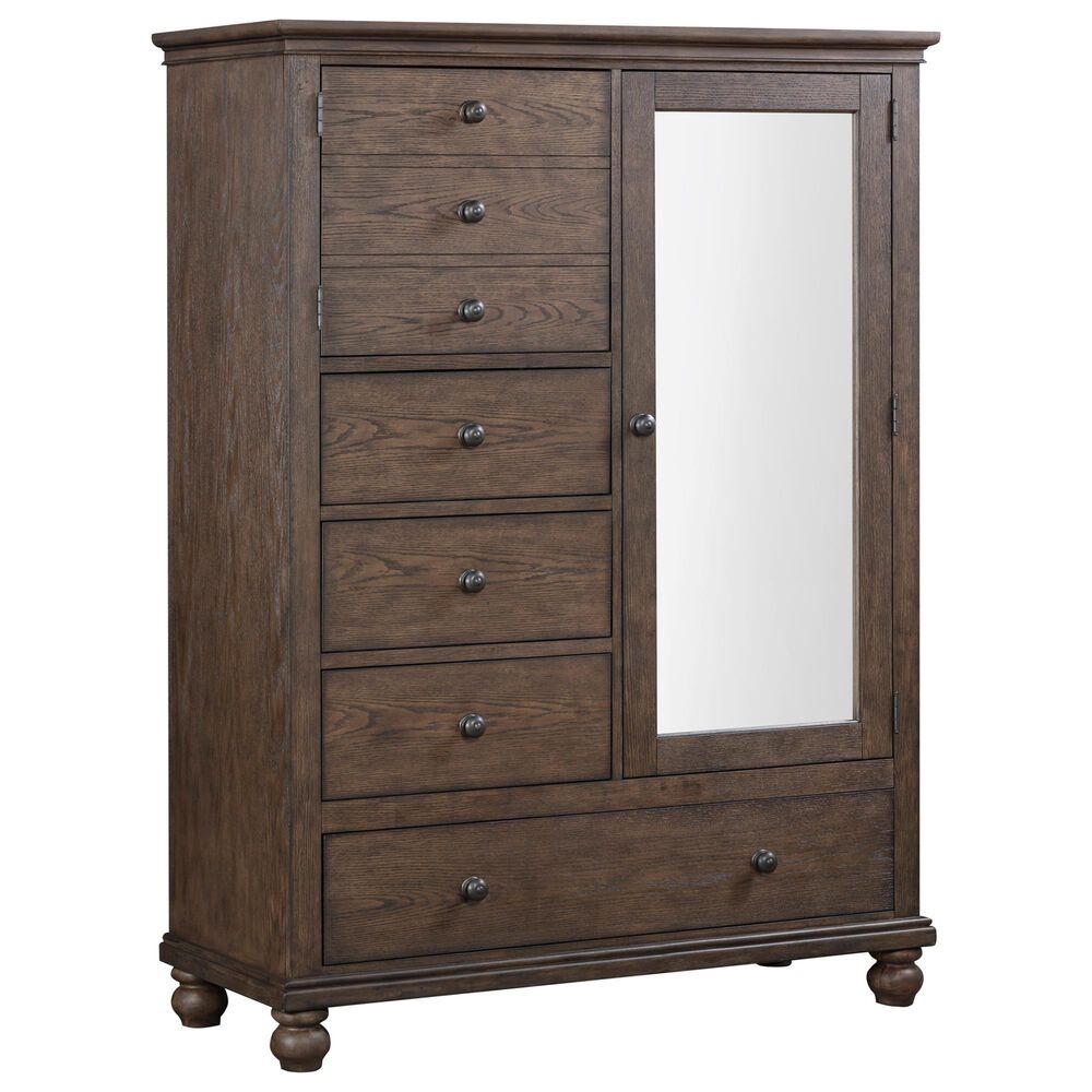 Riva Ridge Oxford 4-Drawer Chiffarobe with Clothing Rod in Cocoa, , large