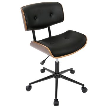 Lumisource Lombardi Adjustable Office Chair in Black and Walnut, , large