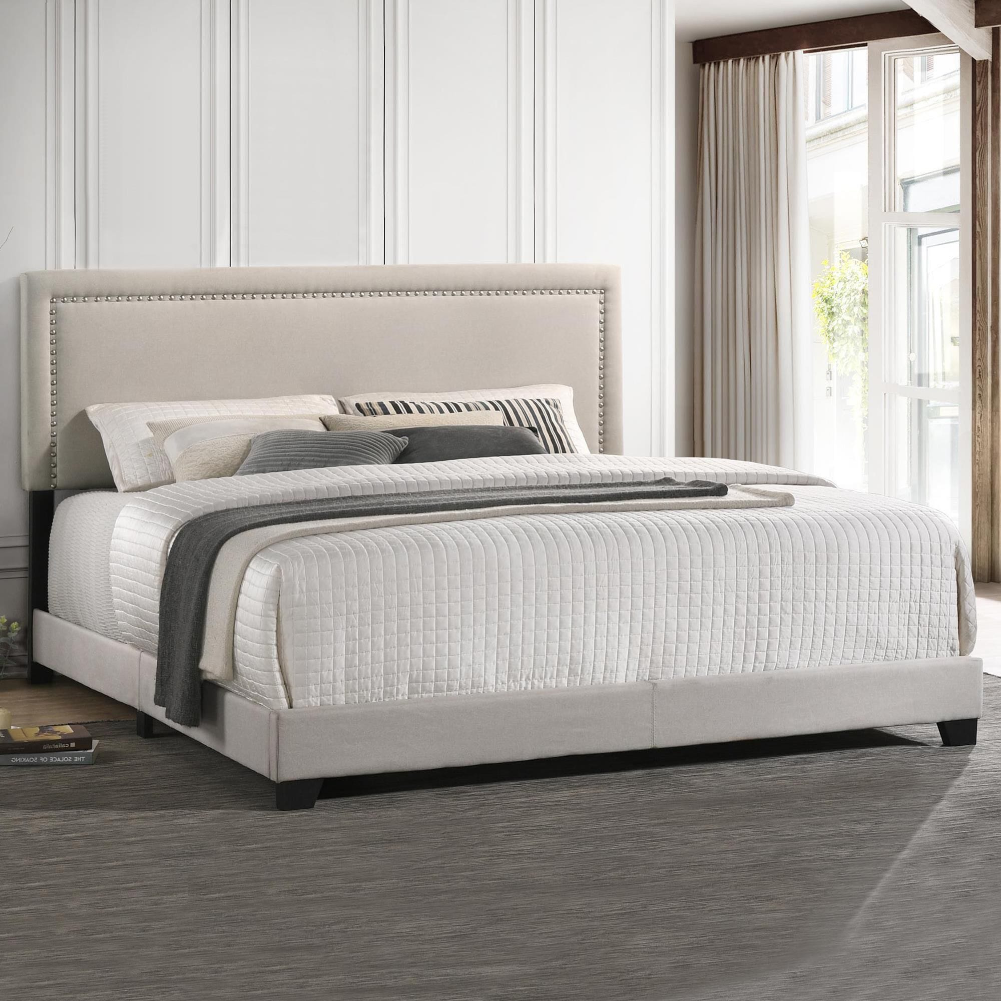 Hawthorne Furniture Zion Upholstered King Panel Bed in Fog