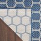 Nourison Twist Reversible 10" x 14" Blue Indoor/Outdoor Area Rug, , large