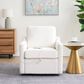 Hearth and Haven Swivel Arm Chair with USB Type-C Ports in White, , large
