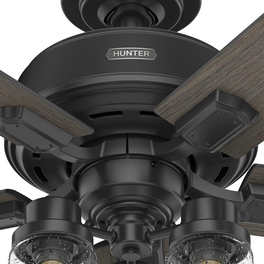 Hunter Hartland 52&quot; Ceiling Fan with LED Lights in Matte Black, , large