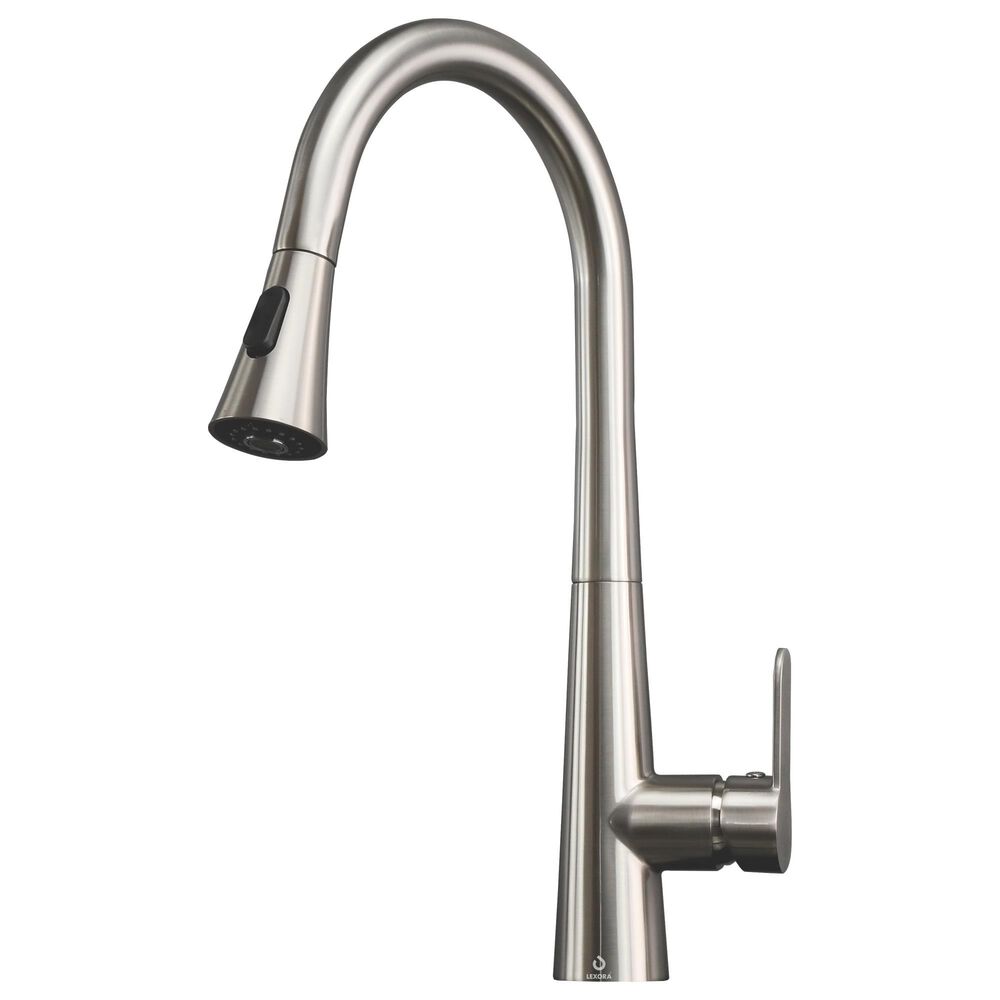 Lexora Home Furio Brass Kitchen Faucet with Pull Out Sprayer in Brushed Nickel, , large