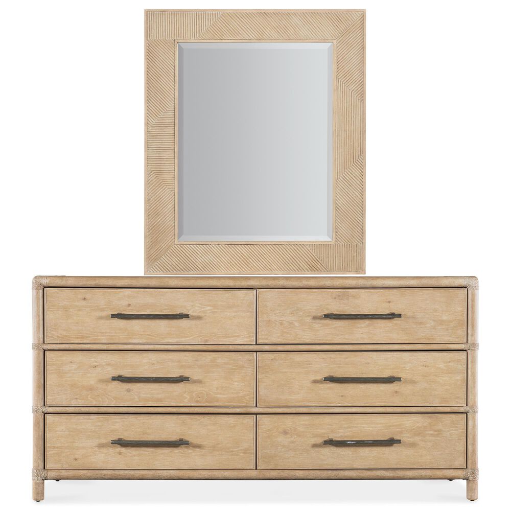 Hooker Furniture Retreat 6-Drawer Dresser and Mirror in Dune, , large