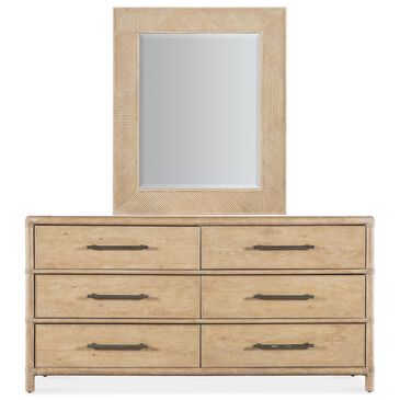 Hooker Furniture Retreat 6-Drawer Dresser and Mirror in Dune, , large
