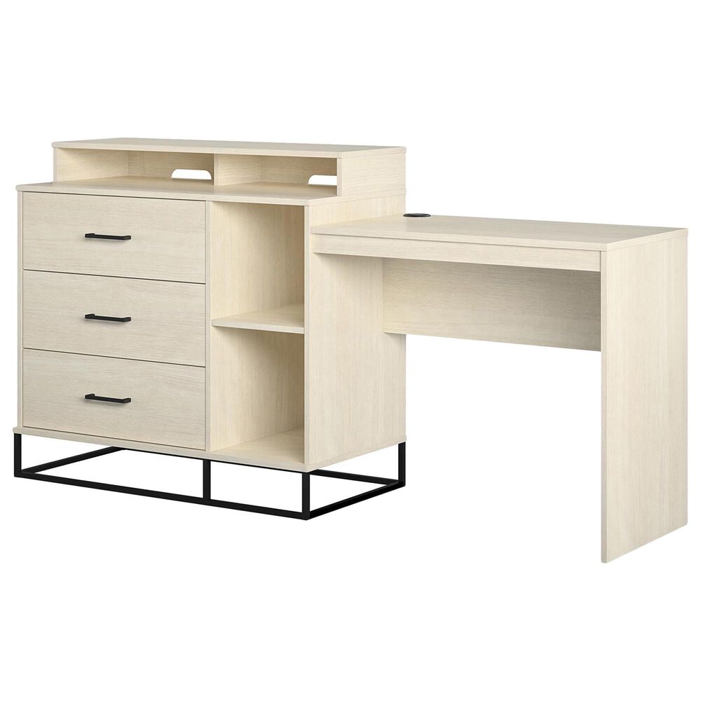 DHP Kelly 3 in 1 Media Dresser &amp; Desk in Ivory Oak, , large