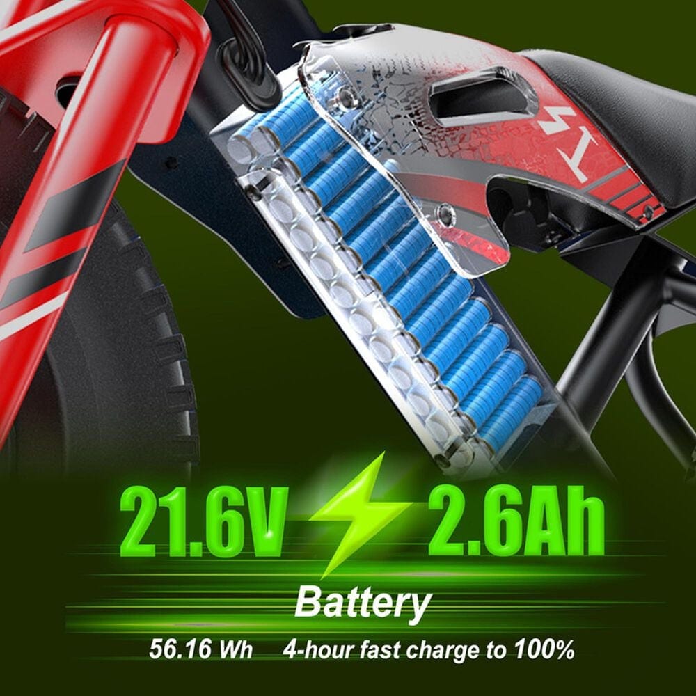 HOMLUX 200W 10-Mile Kids Electric Balance Motorcycle with LED Lights in Red, , large
