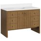 James Martin Hudson 48" Single Bathroom Vanity in Honey Oak with Single Hole 3 cm White Zeus Silestone Top and Rectangular Sink, , large