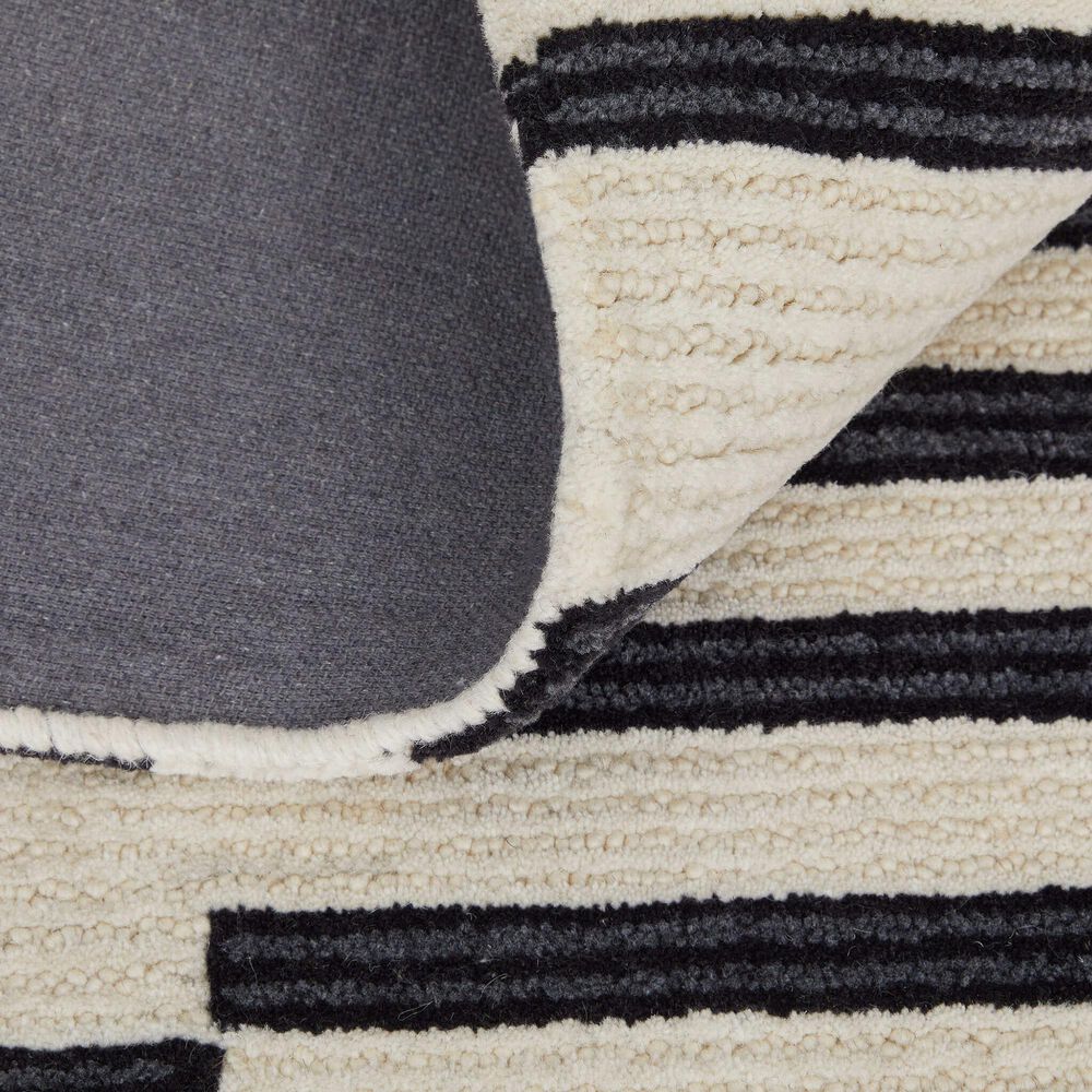 Feizy Maguire 8901F 2&#39; x 3&#39; Ivory and Black Area Rug, , large