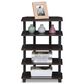 HOMLUX Turn-N-Tube 5-Tier Corner Open Storage Bookshelf in Espresso and Black, , large