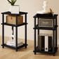 HOMLUX 3-Tier Turn-N-Tube End Table in Americano and Black (Set of 2), , large