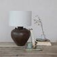 Creative Coop Textured Stoneware Table Lamp in Brown, , large