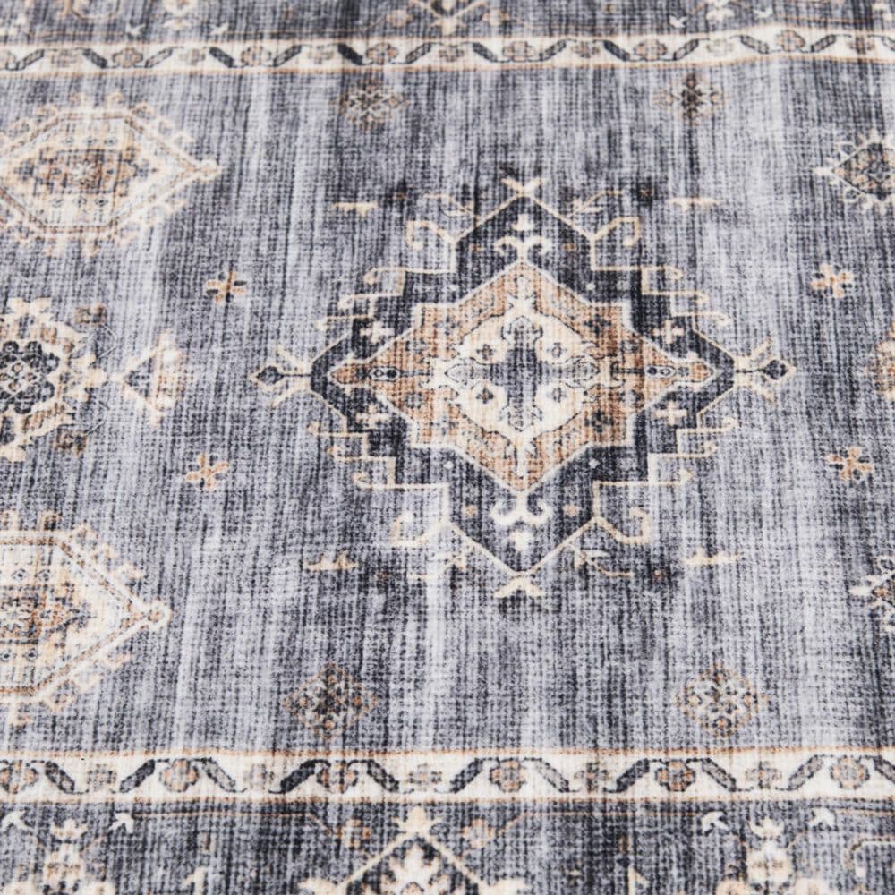 Central Oriental Rugease Velveteen Raquel Light Gray and Beige 2&#39;3&quot; x 6&#39; Runner, , large