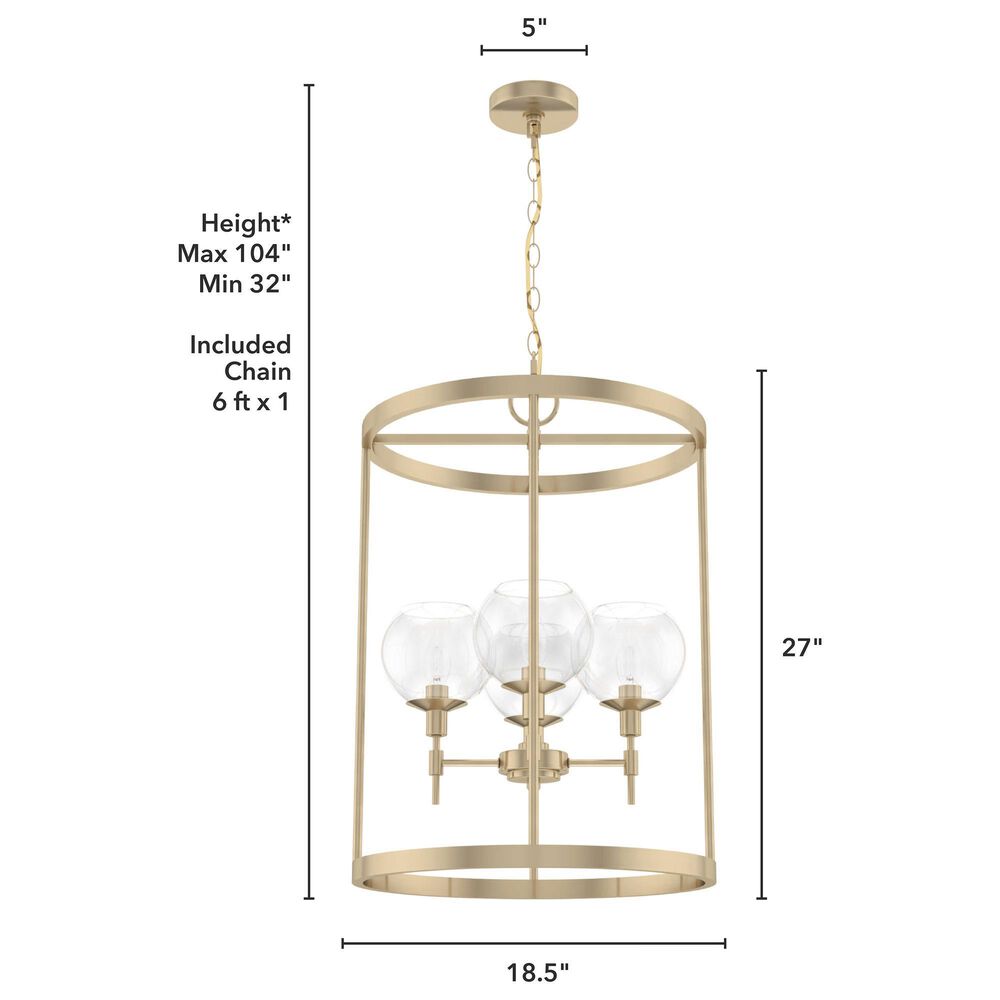 Hunter Xidane 4-Light Foyer Lantern in Alturas Gold, , large