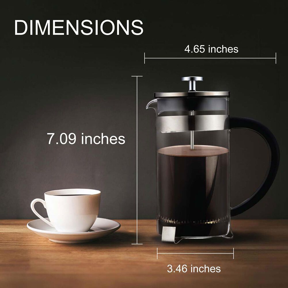 Harold Import 12 Oz French Press Coffee Maker in Stainless Steel, , large
