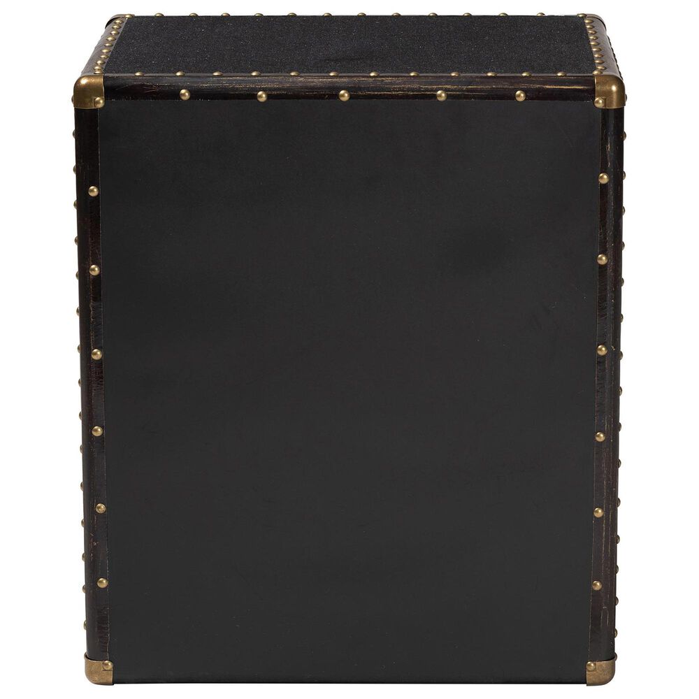 Baxton Studio Mallison 3-Drawer End Table in Black and Brown, , large