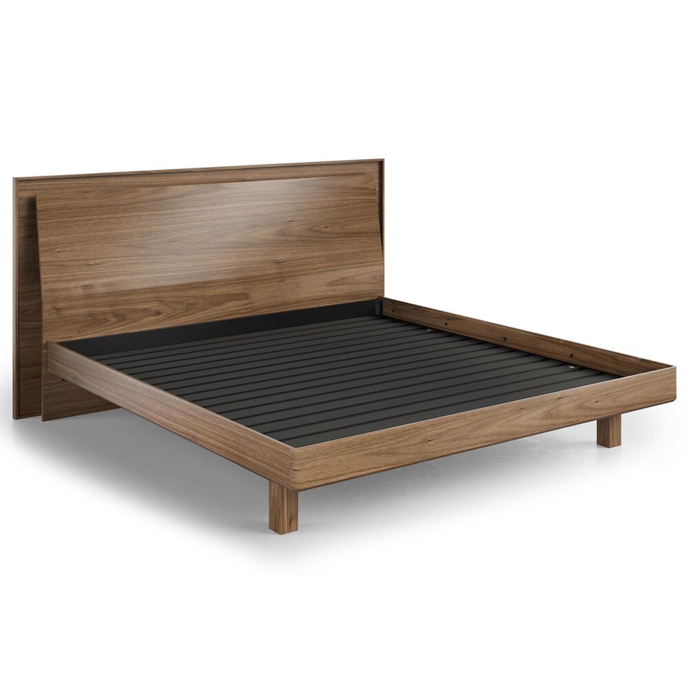 BDI Kava King Platform Bed in Natural Walnut with Lighting and USB Ports
, , large
