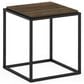 HOMLUX Cube Stackable End Table in Columbia Walnut and Black, , large