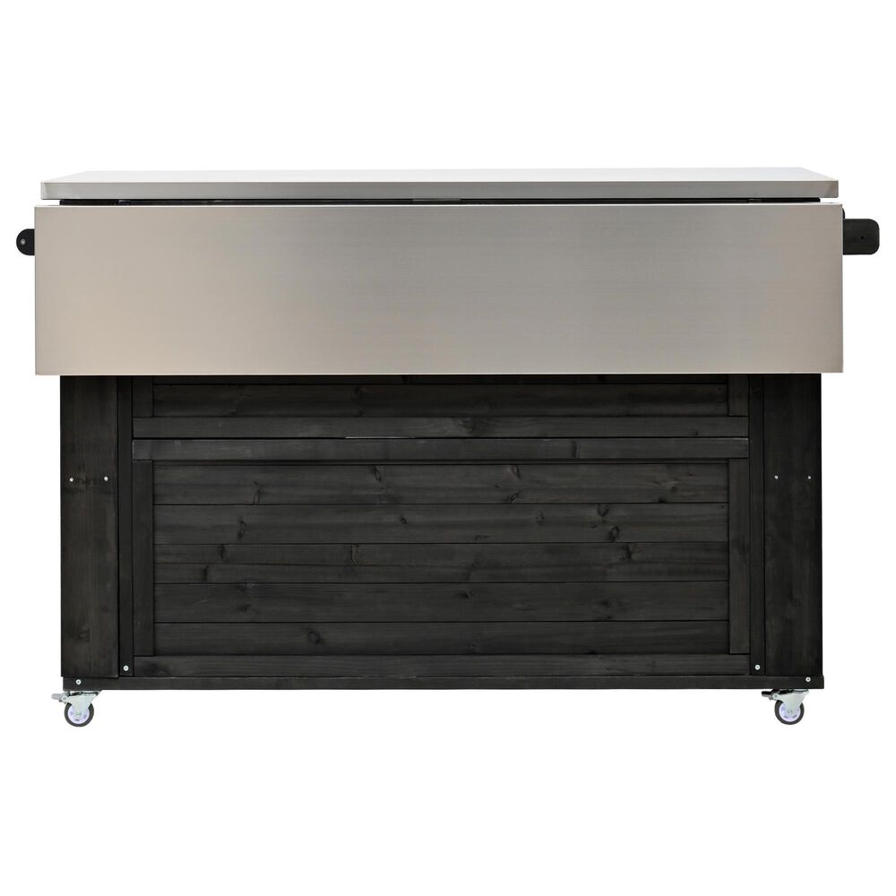 Hearth and Haven Outdoor Kitchen Island with Stainless Steel Top in Black, , large