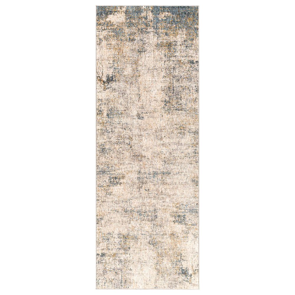 Surya Cardiff CDF-2304 Medium Gray, Light Blue, Mustard and Dark Blue 2"7" x 7"3" Runner, , large