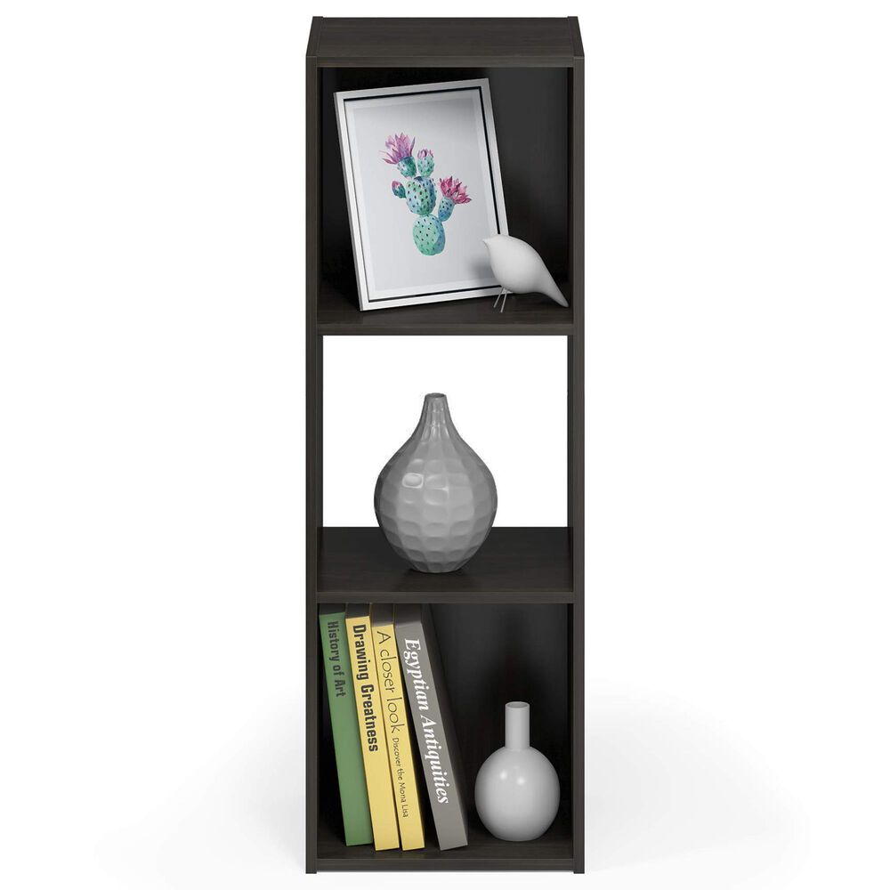 HOMLUX 3-Cube Open Shelf Bookshelf in Espresso, , large