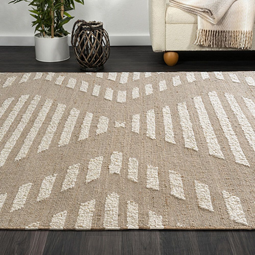 L&amp;R Resources Geoblend Southwestern 9&#39; x 12&#39; Natural and Ivory Area Rug, , large