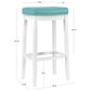 Linon Home Decor Claridge Bar Stool with Teal Cushion in Bright White, , large
