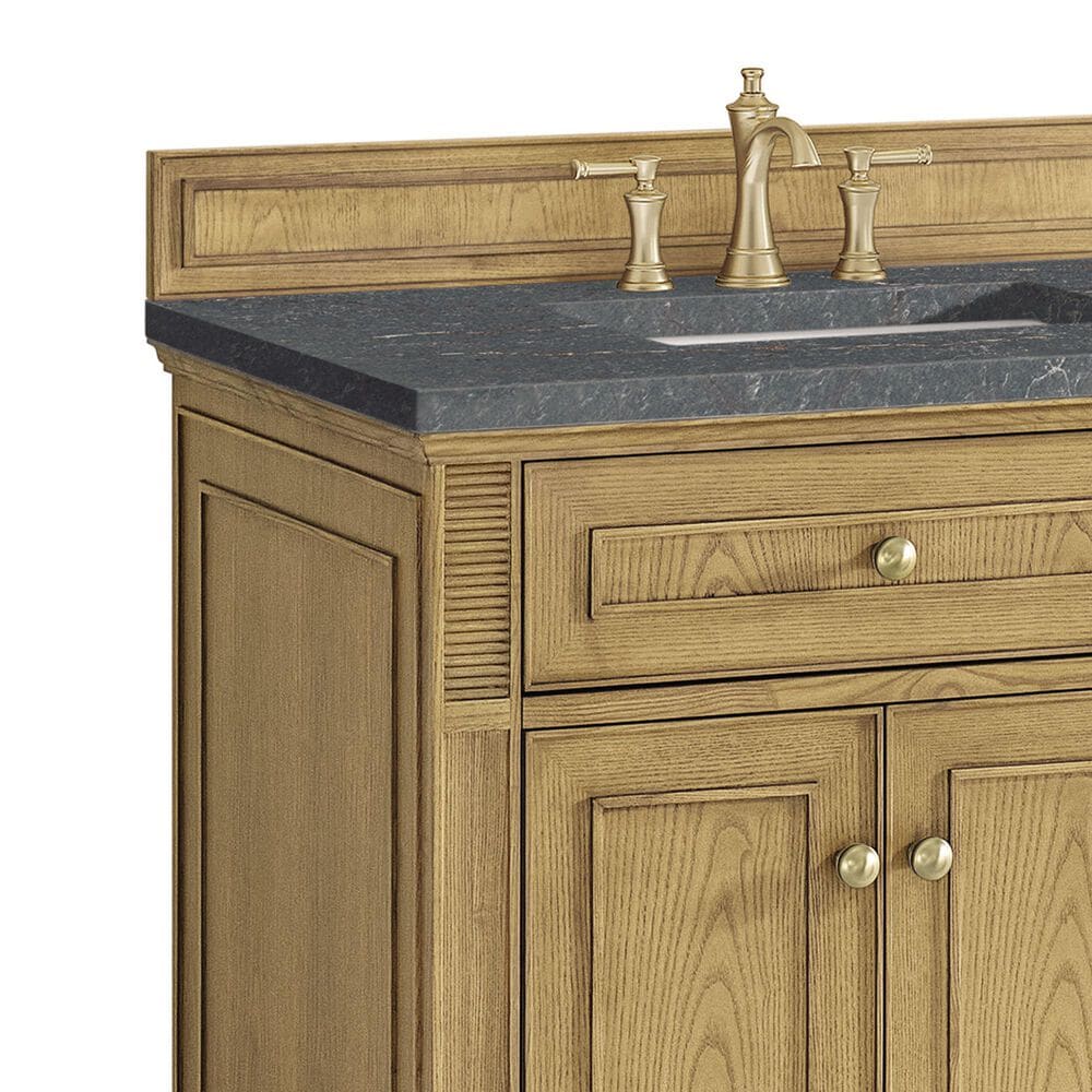 James Martin Vanities Lorelai 72&quot; Double Vanity in Light Natural Oak with 3 cm Parisien Bleu Quartz Top, , large