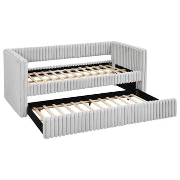 Crown Mark Hailey Daybed with Trundle in Light Grey, , large