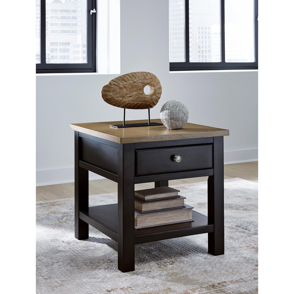 Ashley Drazmine End Table in Brown and Dark Chocolate, , large