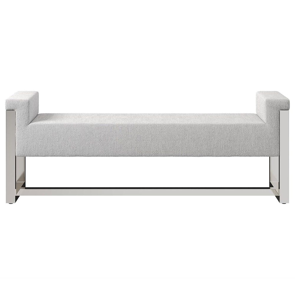 Bernhardt Stratum Upholstered Bench in Polished Nickel, , large