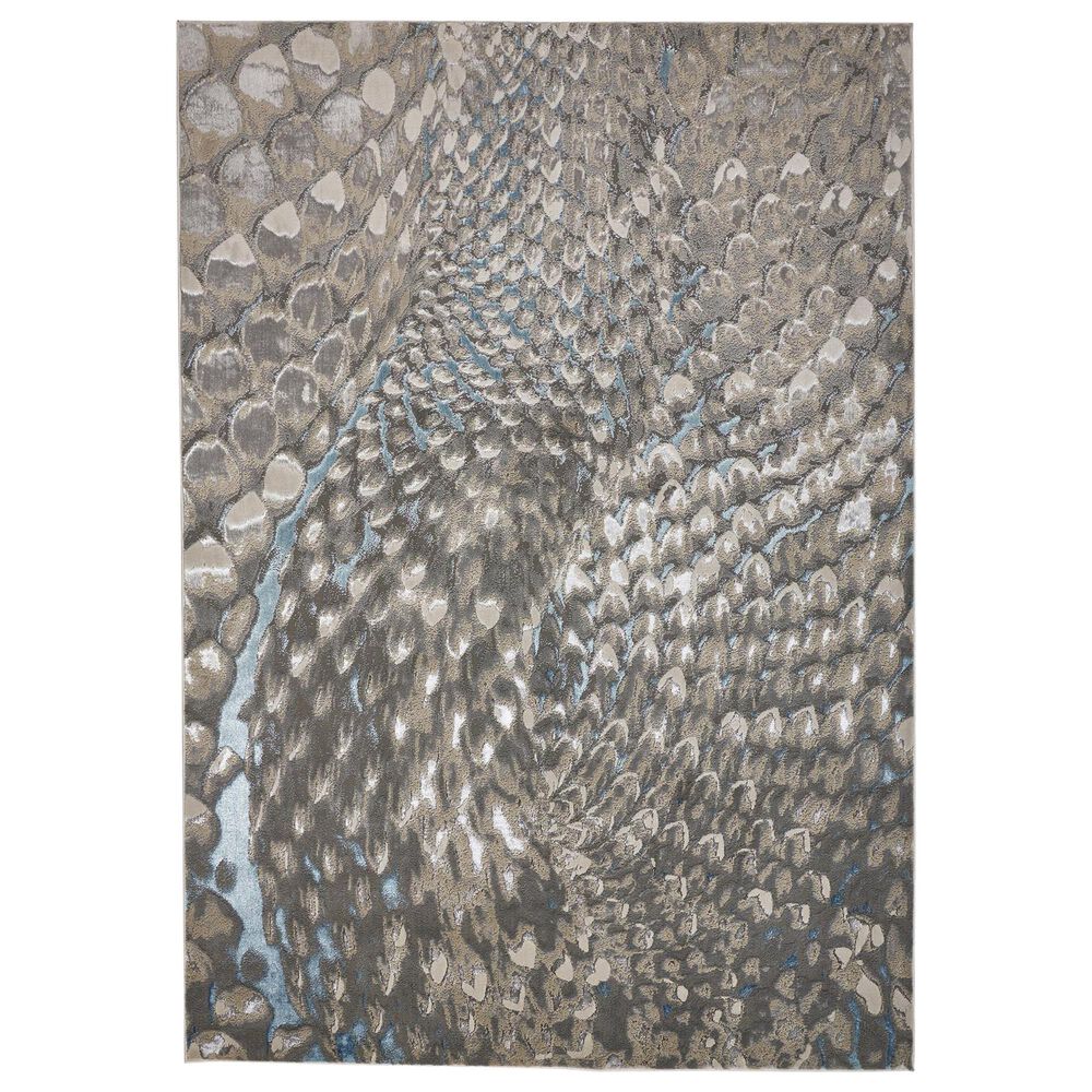 Feizy Azure 6"7" x 9"6" Blue and Silver Area Rug, , large