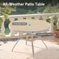 Hearth and Haven Outdoor 41" Round Dining Table with Umbrella Hole in Sandstone - Table Only, , large