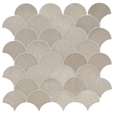Dal-Tile Miramo Sand 3" Fan Undulated on 13.25" x 12.75" Ceramic Mosaic Sheet, , large