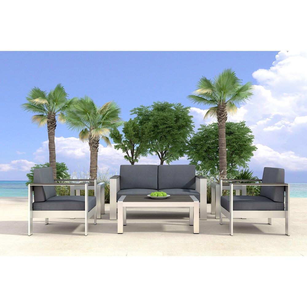 Zuo Modern Cosmopolitan Coffee Table in Silver and Light Gray, , large
