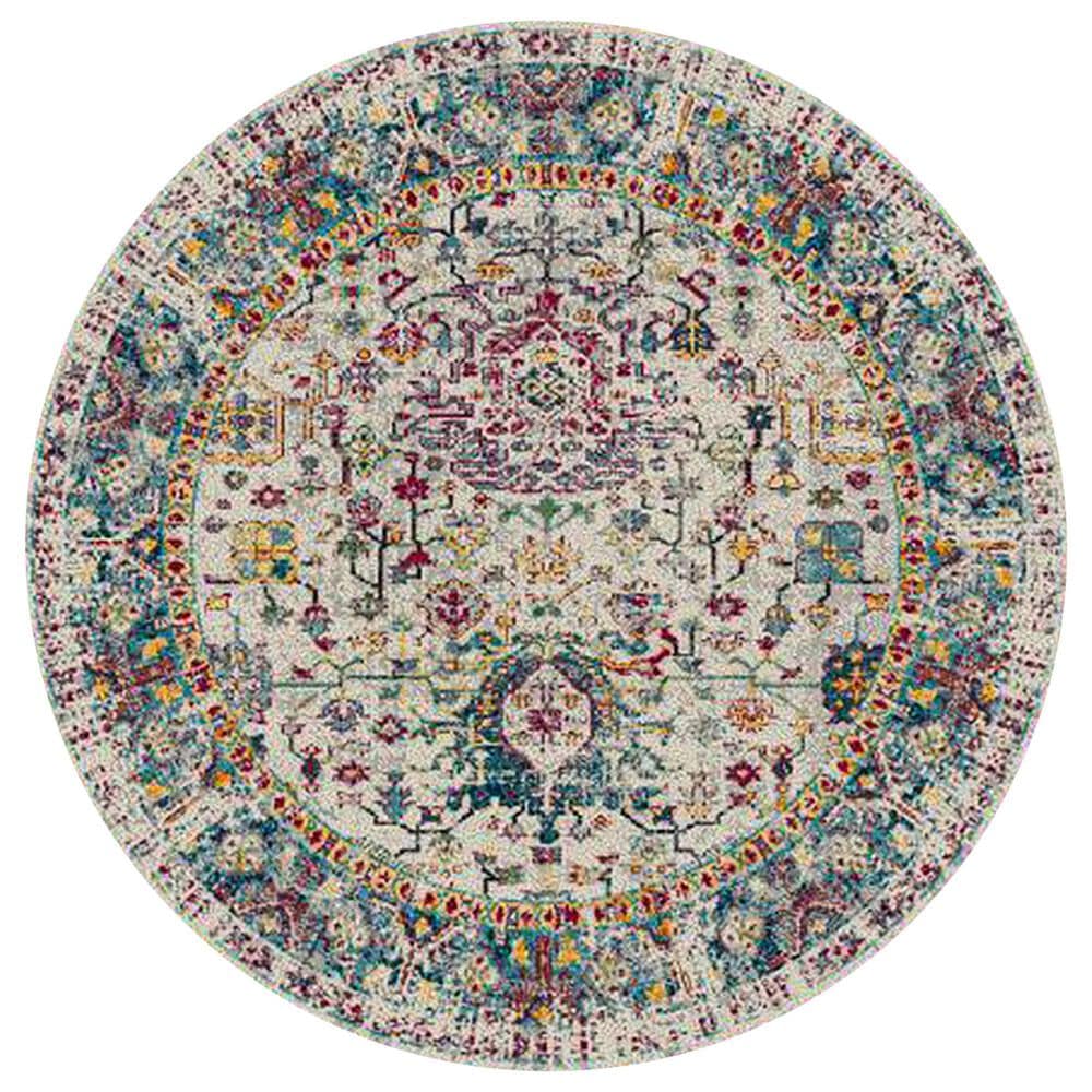 Amer Rugs Montana 7&#39;6&quot; Round Gray and Orange Area Rug, , large