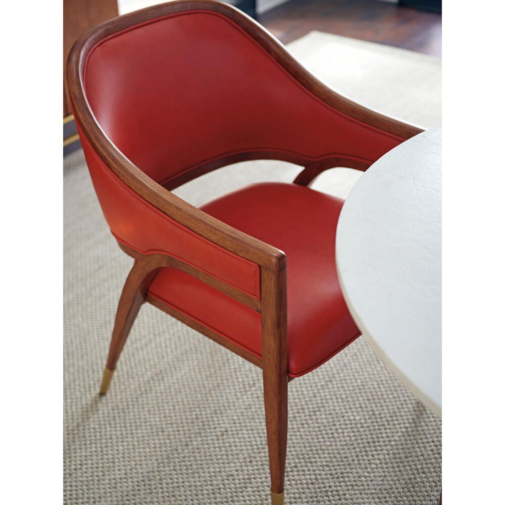 Lexington Furniture Palm Desert Jameson Arm Chair with Orange Cushion in Sierra Tan, , large