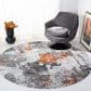 Safavieh Craft CFT820P 4" Round Grey and Orange Area Rug, , large