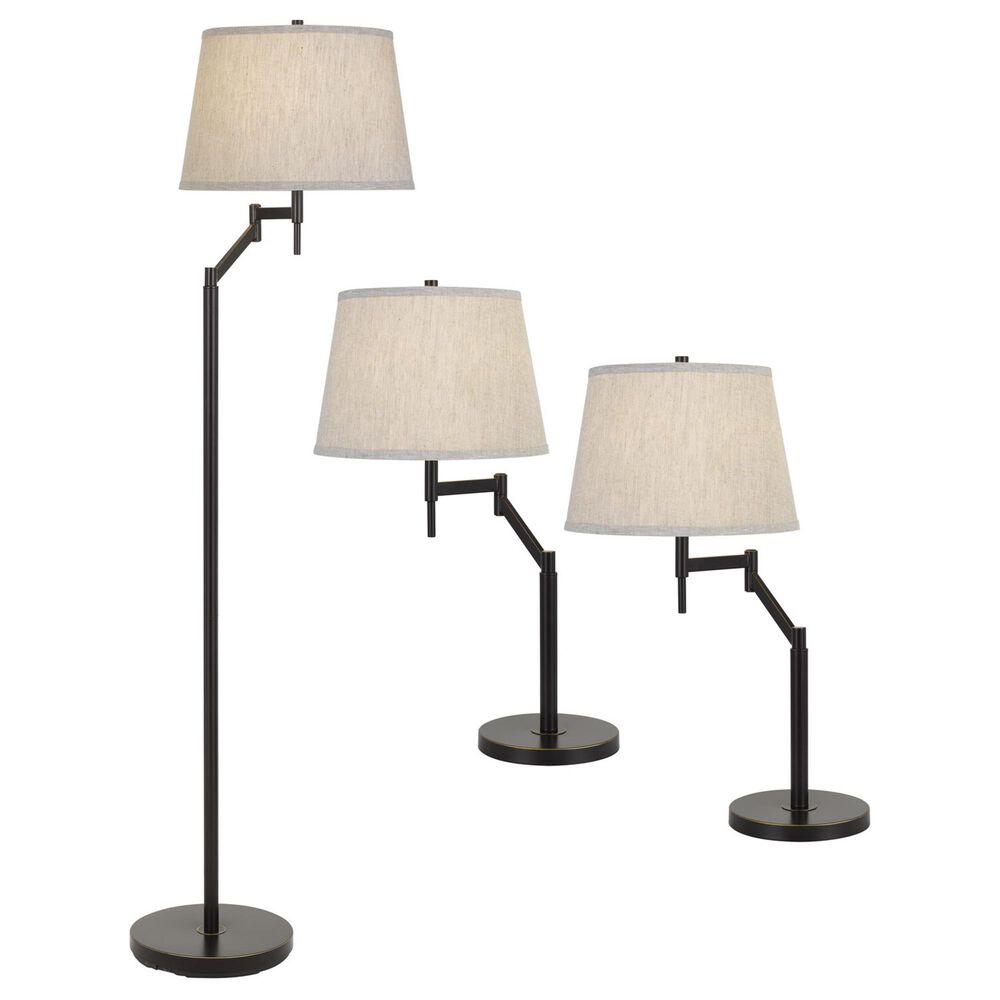Cal Lighting Swing Arm Floor and Table Lamp Set in Dark Bronze &#40;Set of 3&#41;, , large