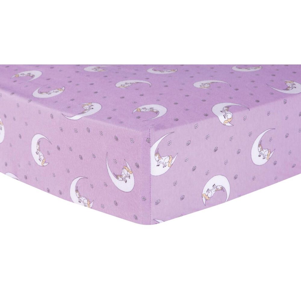 Trend Lab LLC Unicorn Moon Deluxe Flannel Fitted Crib Sheet, , large
