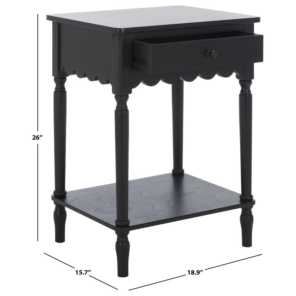 Safavieh Haven Top Drawer End Table in Matte Black, , large