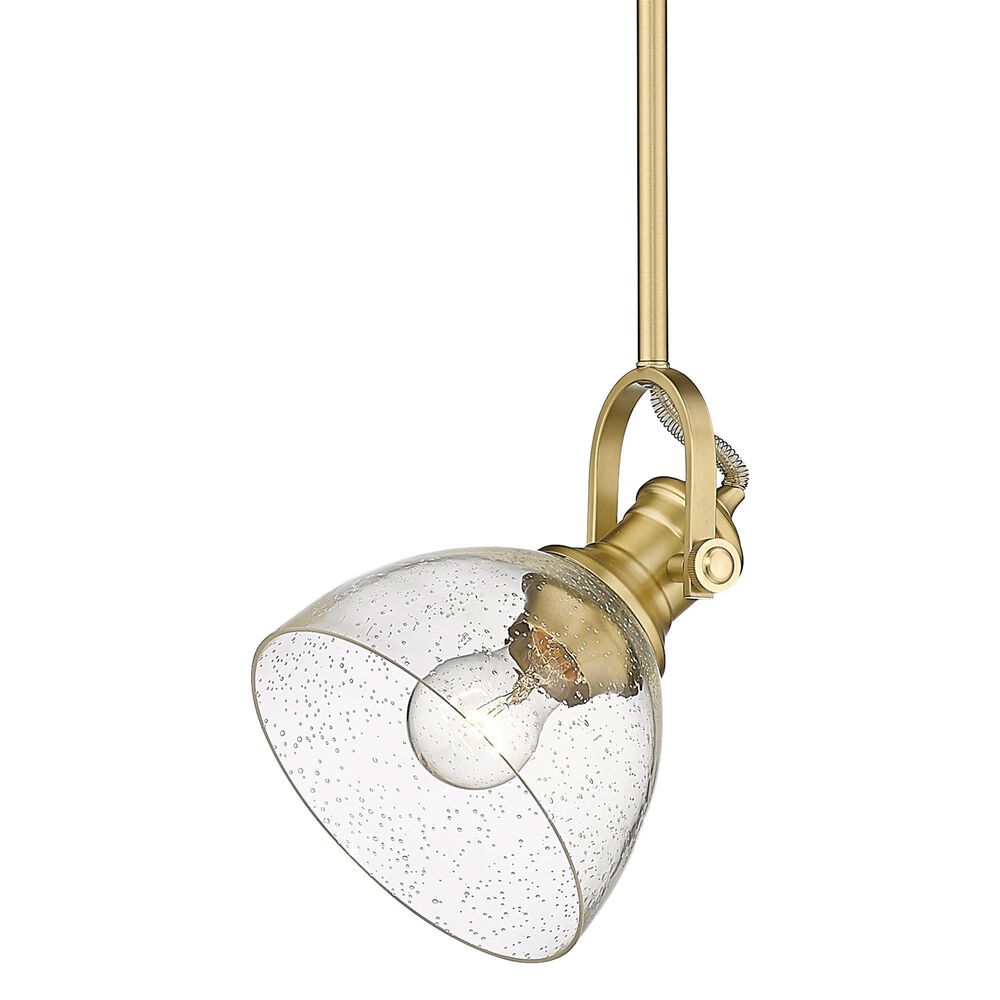 Golden Lighting Hines Mini Pendant Light with Seeded Glass in Brushed Champagne Bronze, , large