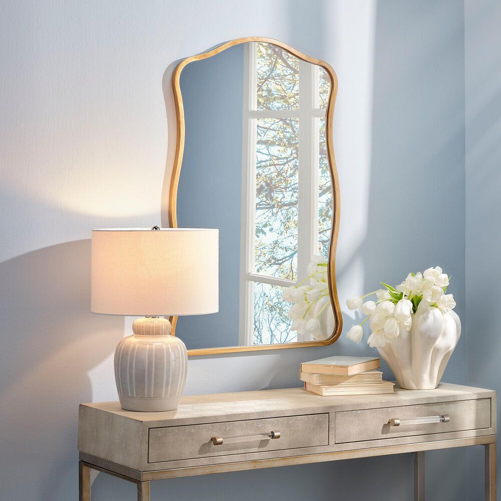 Splendor Living Cranford Wavy Wall Mirror in Antique Brass, , large