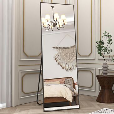 HOMLUX 18" x 58" Rectangular Full Length Floor Mirror in Black, , large
